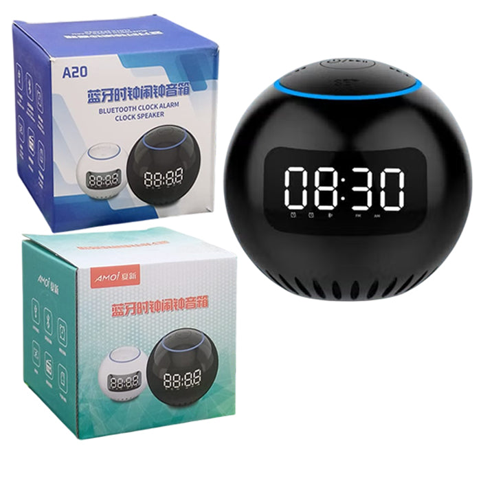 A20 Bluetooth Clock Alarm Speaker – LED Display & Wireless Sound