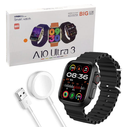 A10 Ultra 3 Smart Watch with 2.30 inch display and magnetic charger